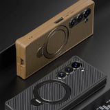 Samsung Galaxy Z Fold 5 Bulero Carbon Pattern MagSafe Cover Case – Premium Protection & Style